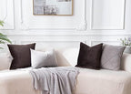 JUSPURBET 28x28 Euro Velvet Throw Pillow Covers Set of 2,Coffee - Image 4