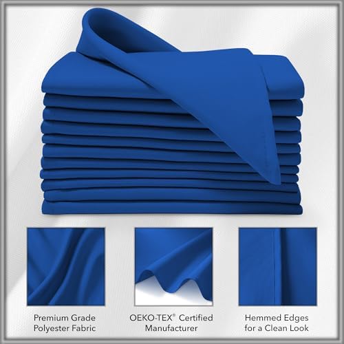 Lann's Linens Set of 144 Cloth Dinner Napkins, 20-inch Polyester Napkins, Washable and Reusable Fabric for Weddings, Hotels, Restaurants - Royal Blue - Image 3
