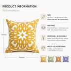 Alysheer Boho Embroidered Throw Pillow Cover 18"x18", 2pcs Mustard Yellow - Image 2