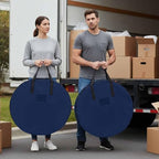 24 Inch Round Storage Bag 2 Pack,Modern Solid Color Navy Blue Waterproof Wreath Storage Container with Handles&Zipper Minimalist Pure Bleu Marine Closet Organizer Bags Garland Box by Unknown