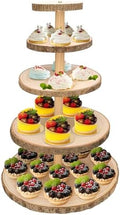 Ayfjovs 5 Tier Round Wooden Cupcake Stand Detachable Display Holder for Wedding Party by Ayfjovs