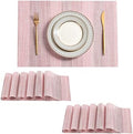 Leetaltree Misty Rose Placemats Set of 12 - Heat Resistant Non-Slip Place mats for Dining Table, Washable Durable PVC Vinyl Woven Table Mats（Misty Rose, 12） by Leetaltree-ArtatEveryTable