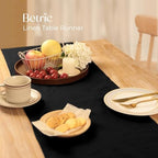100% Pure Linen Extra Long Table Runner - 14 x 108 Inch Farmhouse Dining Table Runner, Perfect for Fall, Thanksgiving, and Christmas -Athena -Black - Image 6