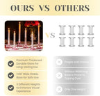 Hewory Pink Taper Candle Holders Bulk: 9PCS Glass Candlestick Holders - Image 2
