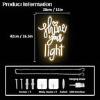 Shine Your Light Neon Sign Christian LED Sign for Bedroom Prayer Room Decor - Image 3