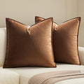 MIULEE Decorative Brown Velvet Euro Sham Throw Pillow Covers 26x26 Inch by MIULEE