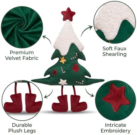 Christmas Tree Shaped Pillow 30x21 Plush Xmas Throw Pillow - Image 3