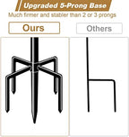 51 Inch Tall Garden Flag Stand Holder with 5 Prong base, Yard Flag Pole Holder for 12x18 Outdoor Small Flag Decor with Two Spring Stoppers and a Tiger clip, 2 Pack - Image 4
