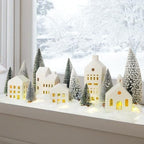 Christmas Decorations Indoor, 5 Lighted Ceramic Christmas Village Houses - Image 5