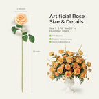 Auihiay 60PCS Artificial Roses, Champagne Roses, Velvet Silk Roses - Image 2