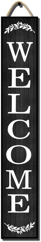 64 * 8 Inch - Welcome Sign for Front Door - Rustic Wood Plank Set, Standing/Hanging Porch Decor, Large, Indoor/Outdoor by Hilonret