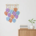 VEKALON Macrame Art Tapestry - Small Boho Chic Woven Wall Hanging Decor for Living Room, Modern Bohemian Leaf-Shaped Decorations for Apartment, Home, and Bedroom(Colorful) by VEKALON