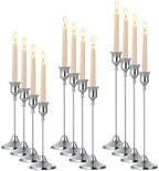 Silver Taper Candle Holders 4 Sets(12 Pcs) - Tall Metal Candlestick Holders for Table Centerpiece, Formal Dinner, Wedding, Fireplace Mantel Decor, Fits 3/4 Inch Thick Candles by Unknown