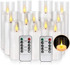 12-Pack White Acrylic Flameless LED Candle Set with Timer Remote Control—Ideal for Home Decor, Valentine's Day, Weddings, and Holiday Celebrations. - Image 2