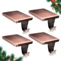 HMASYO Christmas Stocking Holders for Mantle Set of 4, Heavy Duty Iron Stocking Hangers Base, Low Profile Weighted Stocking Holder Hooks for Fireplace Tabletop Shelf Christmas Decoration, Copper by HMASYO