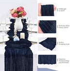 12 Pack Navy Blue Cheesecloth Table Runner,20x120 in Table Runner - Image 3