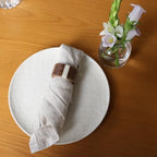 Wooden Napkin Rings Set of 8 for Dinning Table Decor - Acacia Wood Resin Napkin Holde for Cloth Napkin (Round Shape,Ivory Color) - Image 4