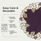 Decozen Set of 8 Doilies for Table, Lace Doilies - Rustic, Crochet, Farmhouse, Kitchen, Dining Table Centerpiece Decor - Round Christmas Placemats for Home - 15 inch Gold Plum, Tarantino Collection - Image 3