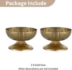NUPTIO Gold Compote Vase for Centerpiece, 8.5" Wide Opening, 2 Pcs - Image 5