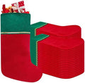 36 Pack Felt Christmas Stockings, 19 Inches Red and Green Christmas Stockings, Green Cuff with Gold Trim Christmas Stockings for Family Christmas Holiday Decorations by Tokforty