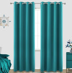 KOUFALL Window Treatments for Winter Decorations,Dark Teal Christmas Decor Thick Blackout Thermal Insulated Heavy Duty Curtain Drapes for Living Room,90 Inch Long,2 Panels Set by KOUFALL