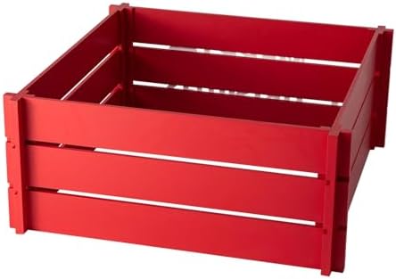 Glitzhome 27" L Wooden Crate Tree Collar, Red Merry Christmas Christmas Tree Base Cover Farmhouse Christmas Tree Collar Decorative Christmas Tree Skirt Collar - Image 6