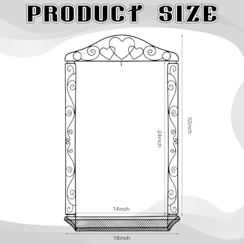 Zonon Wrought Iron Wall Display Organizer Metal Calendar Holder with Basket 18 x 32 Inches Multi Purpose Wall Mounted Holder Vertical Poster Hanger for Canvas Artwork Diamond Painting Display(Heart) - Image 2