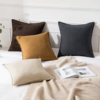 MIULEE Decorative Linen Pillow Covers 20x20 Inch Hazel - Image 5