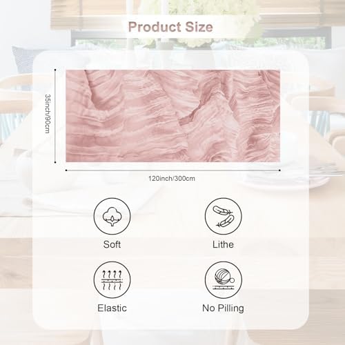 10 Pack Blush Pink Cheesecloth Table Runner 35x120 Inch 10Ft Rustic Gauze Cheese Cloth Table Runner Sheer Cheesecloth Table Runners for Wedding Party Bridal Shower Decoration - Image 4