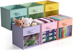 Sorbus Storage Bins with Clear Window, 6 Pack (11", Pastel Multi-Color) by Sorbus