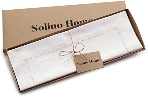 Solino Home Cotton Linen Placemats White Hemstitch, 14 x 19 in, Set of 4 - Image 4
