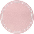 Bodrum Pearls Round Embroidered Placemats Set of 4 – 15" Elegant Table Mats for Dining, Weddings & Special Occasions, Decorative, Wipe-Clean Vinyl Placemats, Rose/White by Unknown