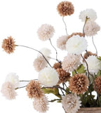 DuHouse 9pcs Artificial Flowers Faux Silk Pompon Mum Chrysanthemum Ball - Image 3