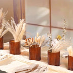 Amber Glass Cylinder Vases, Set of 6, 4" - Image 5