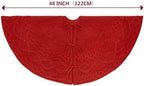 48 Inch Red Knitted Christmas Tree Skirt - Image 7