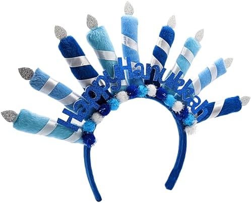 The Dreidel Company Menorah Headbands, 8-Pack Fun for Hanukkah, Personal Decorations for the Festival of Lights - Image 2