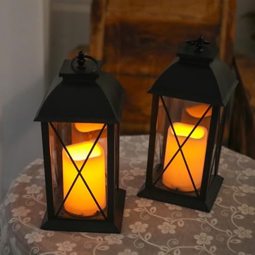 Bdor 13 Inch Outdoor Decorative Lanterns with LED Candle Timer 2 Pack Cross - Image 3