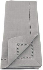 SARO LIFESTYLE Classic Hemstitch Cloth Napkins (Set of 12) - Elegant Everyday Dinner Napkins with Textured Fabric and Hemstitched Border for Dining Tables and Formal Entertaining, 20"x20", Grey - Image 3