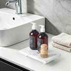 Natural Marble Tray Pedestal Stand – Soap & Jewelry Riser for Bathroom Counter, Kitchen Sink, Vanity Organizer, Decorative Stone Catchall for Perfume, Candles - Image 4