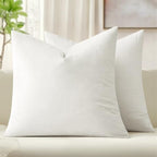 MIULEE 26x26 Inch Pack of 2 Euro Velvet Throw Pillow Covers Pure White by MIULEE
