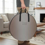 Ombre Abstract Round Storage Bag 36 Inch, Gradient Gray Brown Clothes Storage Container with Handles Heavy Duty Organizer for Comforter, Bedding & Holiday Wreaths - Image 2