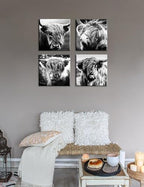 DJSYLIFE Highland Cow Canvas Wall Art, Farmhouse Decor 12"x12" - Image 4