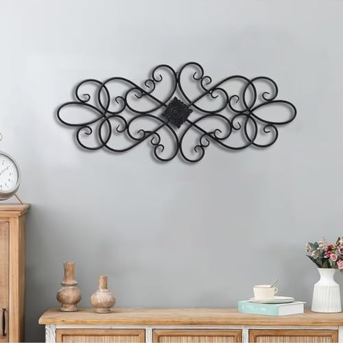 Sintosin Black Wrought Iron Wall Decor 32" x 13" - Image 6