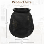 Ceramic Flower Vase Home Decor 7 Inch Rustic Farmhouse Pottery Flower Vase - Image 2