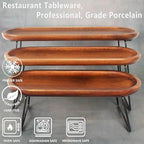 3 Tiered Tray Stand Platters, Three Tiered Stand with 12"/14"/16" Acacia Wood Tray,Collapsible Serving Charcuterie Stand Food Display Cupcakes Desserts Table Decorative Tray Set for Partys - Image 3
