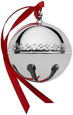 Wallace Silver-Plated Sleigh Bell Ornament 2023-53rd Edition Annual Collectible with Gingerbread Man and Christmas Tree Design, Handcrafted in USA, Includes Gift Box and Velvet Pouch - Image 2