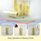 kakoya Flameless LED Candles with Timer 5 Pc Flickering Flameless Candles for Romantic Ambiance and Home Decoration Stable Acrylic Shell,with Embedded Star String，Battery Operated Candles（Ivory） - Image 2