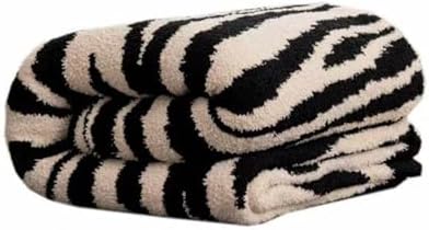 Fluffy Fleece Throw Blanket for Couch, Soft Cozy Black and White Zebra Blankets Fuzzy Thick Twin Blanket for Women, All Seasons (50x70 Inch) - Image 6