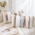 Simmore Fall Boho Decorative Blue Throw Pillow Covers 12X20 Set of 2 by SimmoreHomeDecor