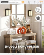 Set of 2 Orange Ceramic Vases for Home Decor Accents - Unique Hollow Donut Artistic Design Mid-Century Modern Eclectic Fall Style Decorative Vases for Shelf, Mantel, Entryway Table Decor(Matte Orange) - Image 3